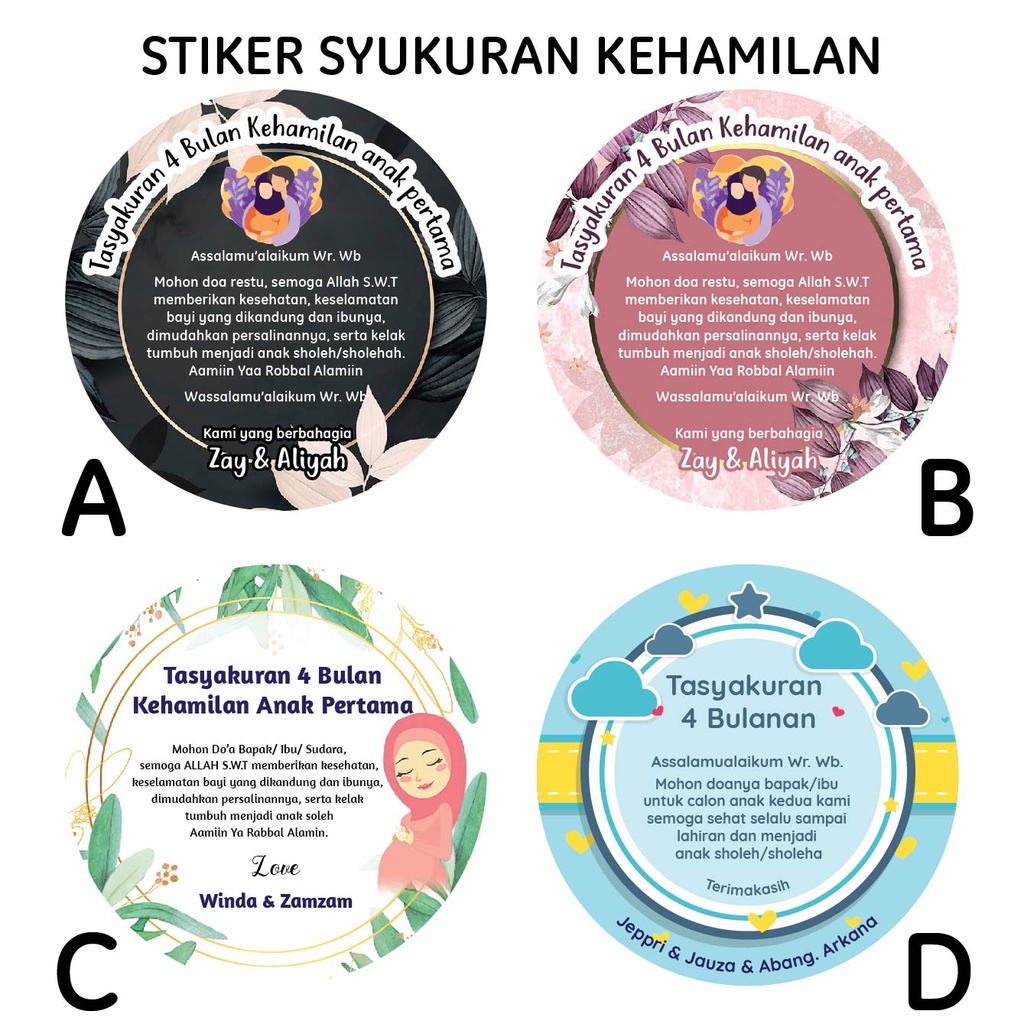 

Stiker Syukuran kehamilan 4 bulanan / 7 bulanan