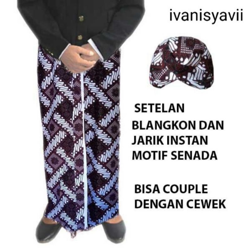 Setelan Blangkon + Jarik Instan [Motif Senada] / Adat Solo