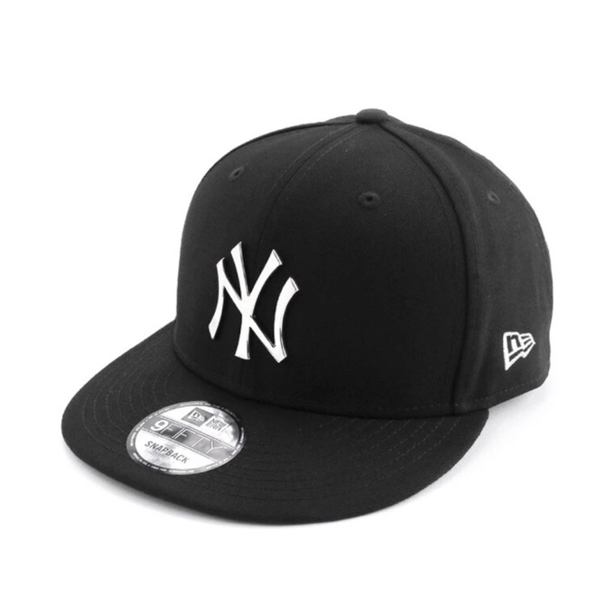 topi newera snapback 9fifty metal newyork yankees metal silver