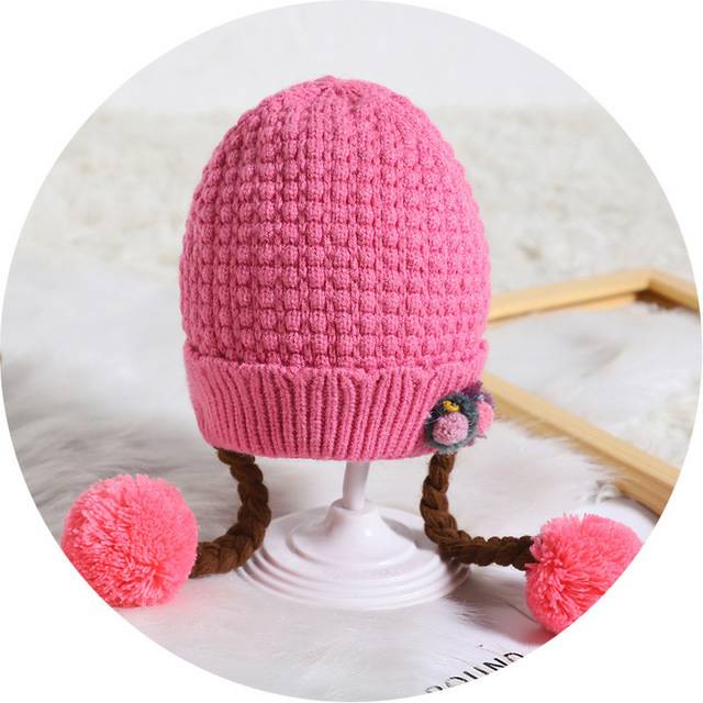 [BISA COD] Topi kepang bayi motif Berry / Topi bayi wig rambut palsu / Topi Kupluk kepang anak perempuan