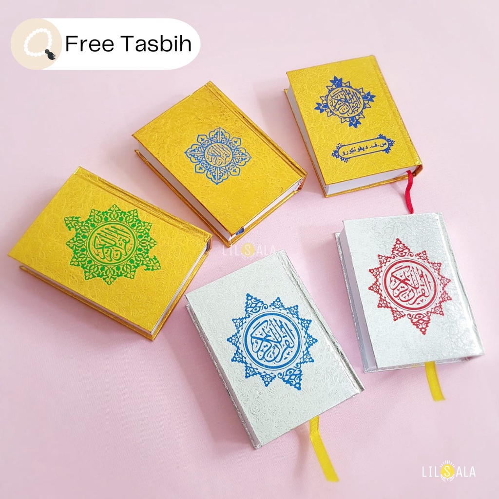 [QT] Al Quran Saku Murah Free Tasbih Cover Emas Travelling Kecil Mini