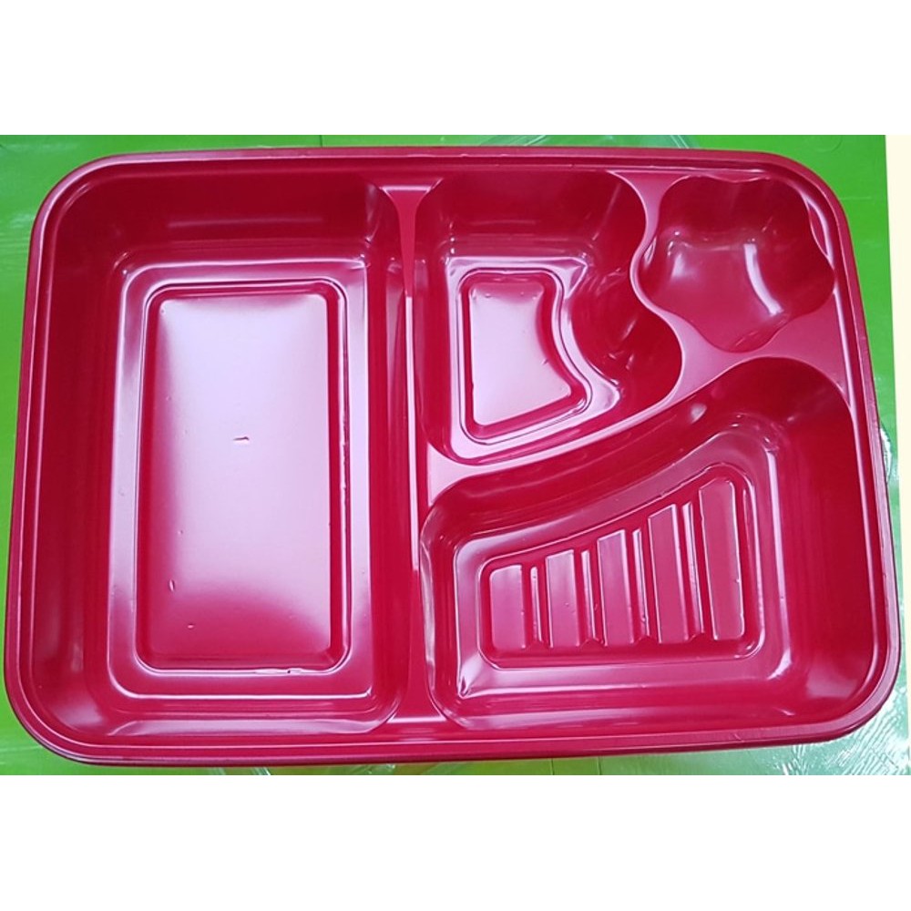 PROMO Box Bento Anak Sekolah Nasi Kotak Makan Bekal Katering Mika Pas Merah Sekat 4 BPA Free Katerin