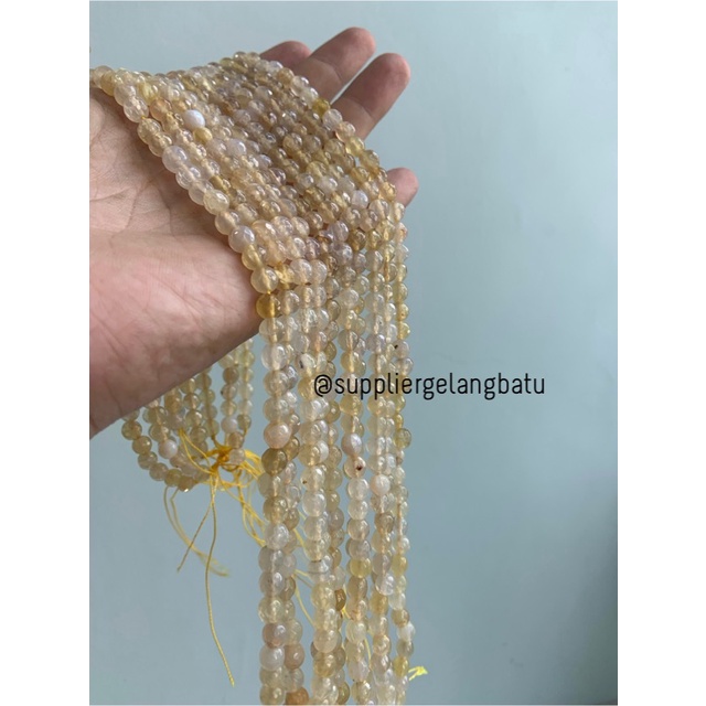 bahan soft yellow agate cutting 6mm natural corak akik alam faceted