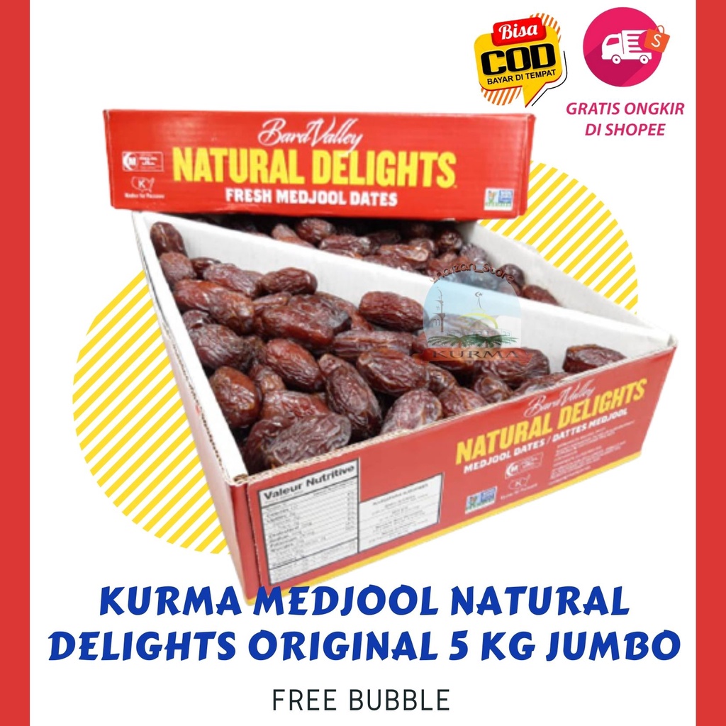 

Kurma Medjool 5 Kg Original Natural Delights Jumbo / Medjool Dates / Kurma California / Madjoul