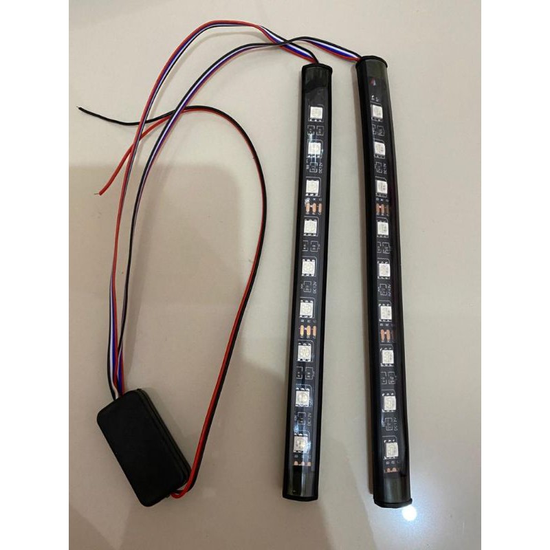 Lampu Led Strip Flexible Mobil Motor 12 Volt Nyala RGB 9 Led 17cm