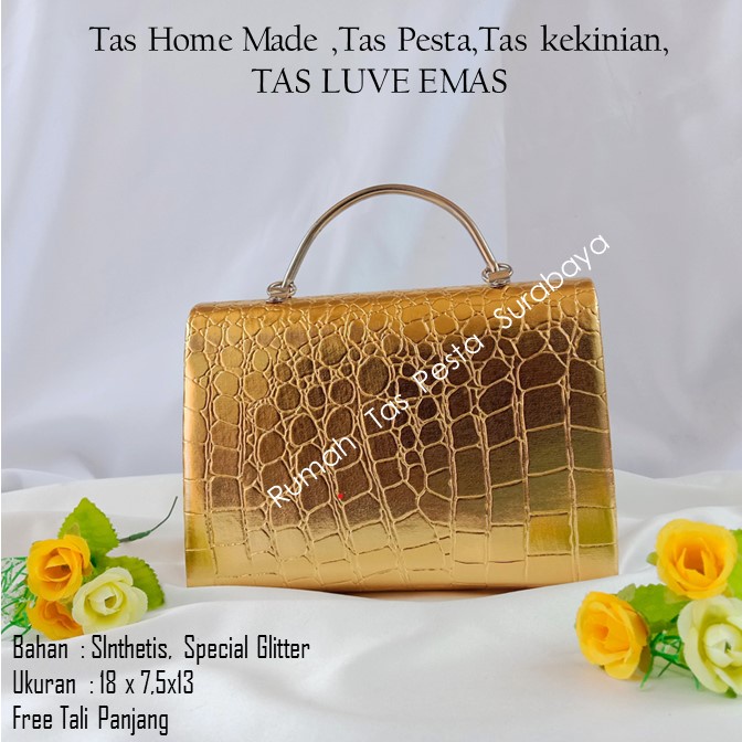 Tas Home Made ,Tas Pesta,Tas kekinian,TAS LUVE EMAS