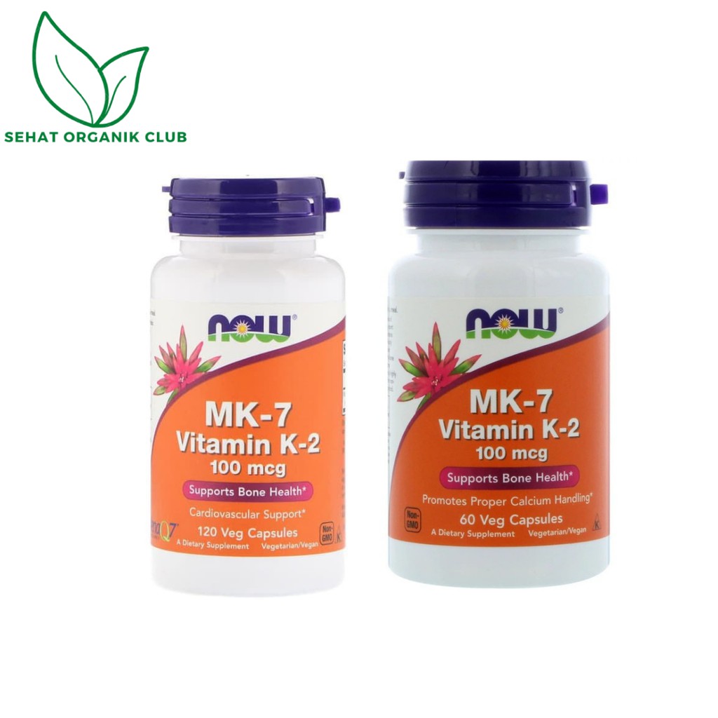 Now Foods Mk7 MK-7 Vitamin k2  K-2 100 mcg,120 Veg; Mk7 MK-7 Vitamin k2  K-2 100 mcg 60 VCaps  - ORI