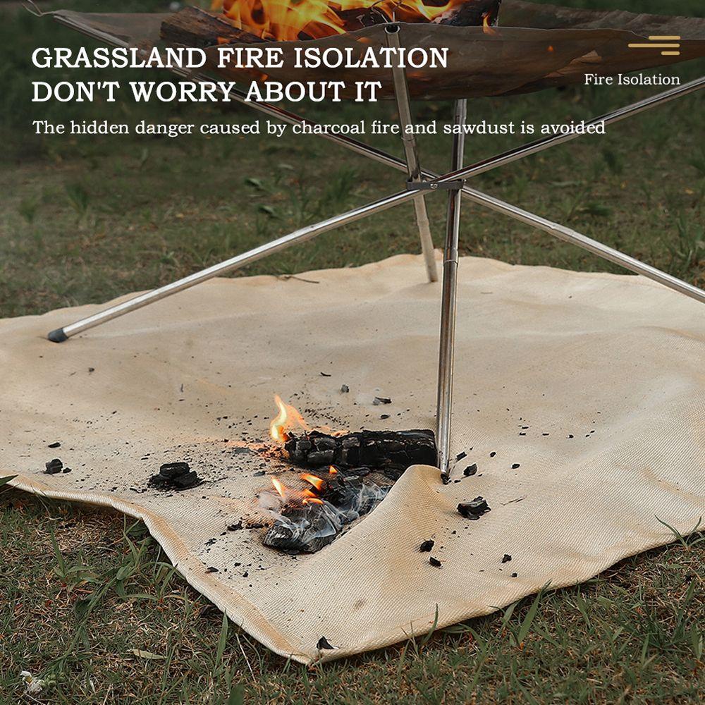 Solighter Fire Pit Mat Outdoor Piknik Barbecue Fiberglass Anti Panas Flame Pad Kompor Camping Fire Retardant Blanket