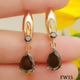 xuping anting permata hijau lapisan emas impor terbaru