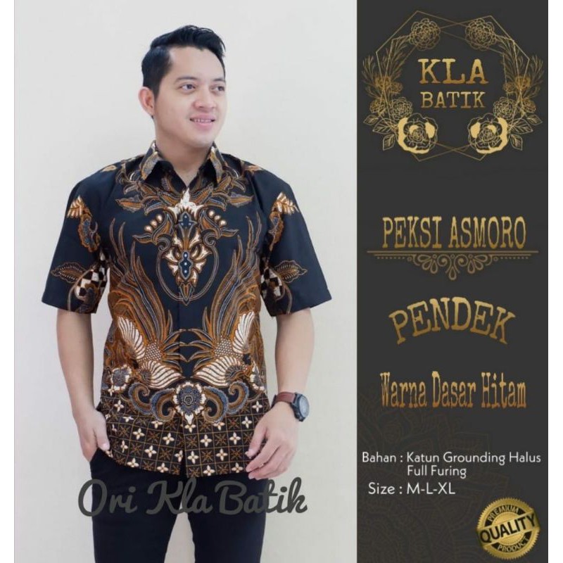 BAJU BATIK SOLO PRIA LENGAN PENDEK PEKSI ASMORO
