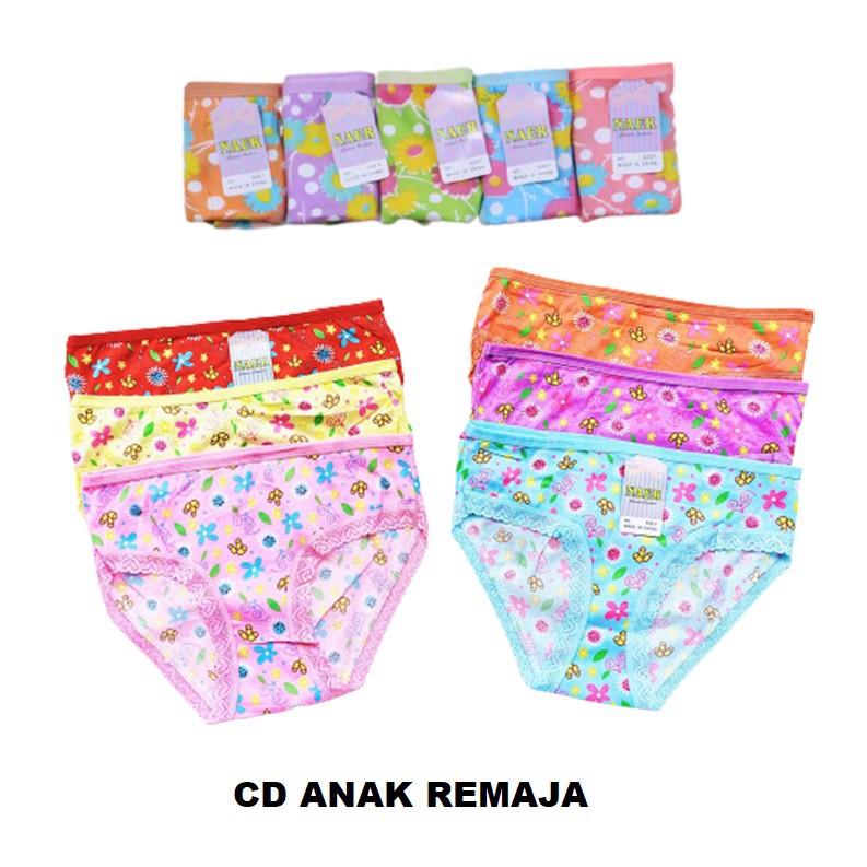 MURAH!!  Celana Dalam Anak Remaja Wanita - CD anak ABG SD SMP SMA - CD anak Perempuan Lusinan - Dalaman Anak Cewek Motif Multiwarna