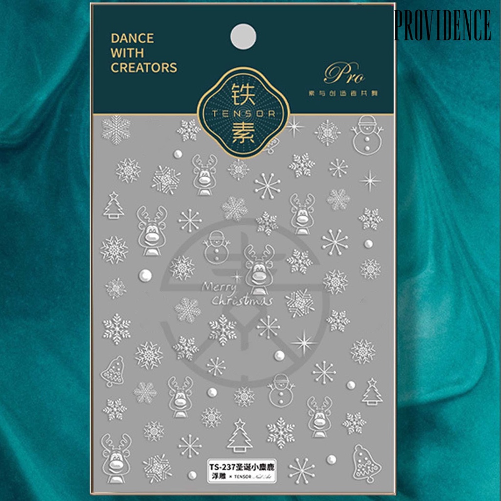 Providence Nail Sticker Christmas Patterns Embossed Ultra Thin Winter Xmas Nail Sticker Accessories Transfer for Manicure