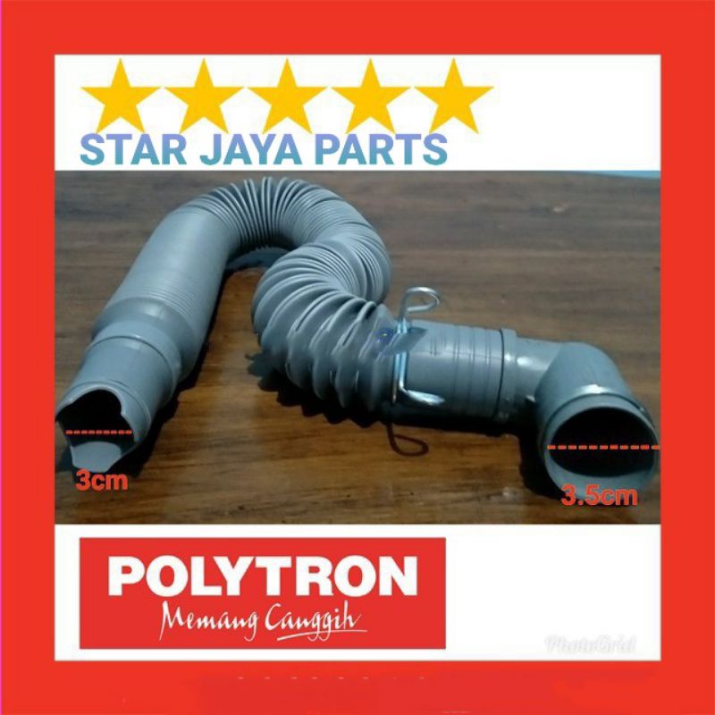 TEBAL Dan FLEKSIBEL - Drain Hose Selang Pembuangan Keluar Air Mesin Cuci Satu Tabung POLYTRON