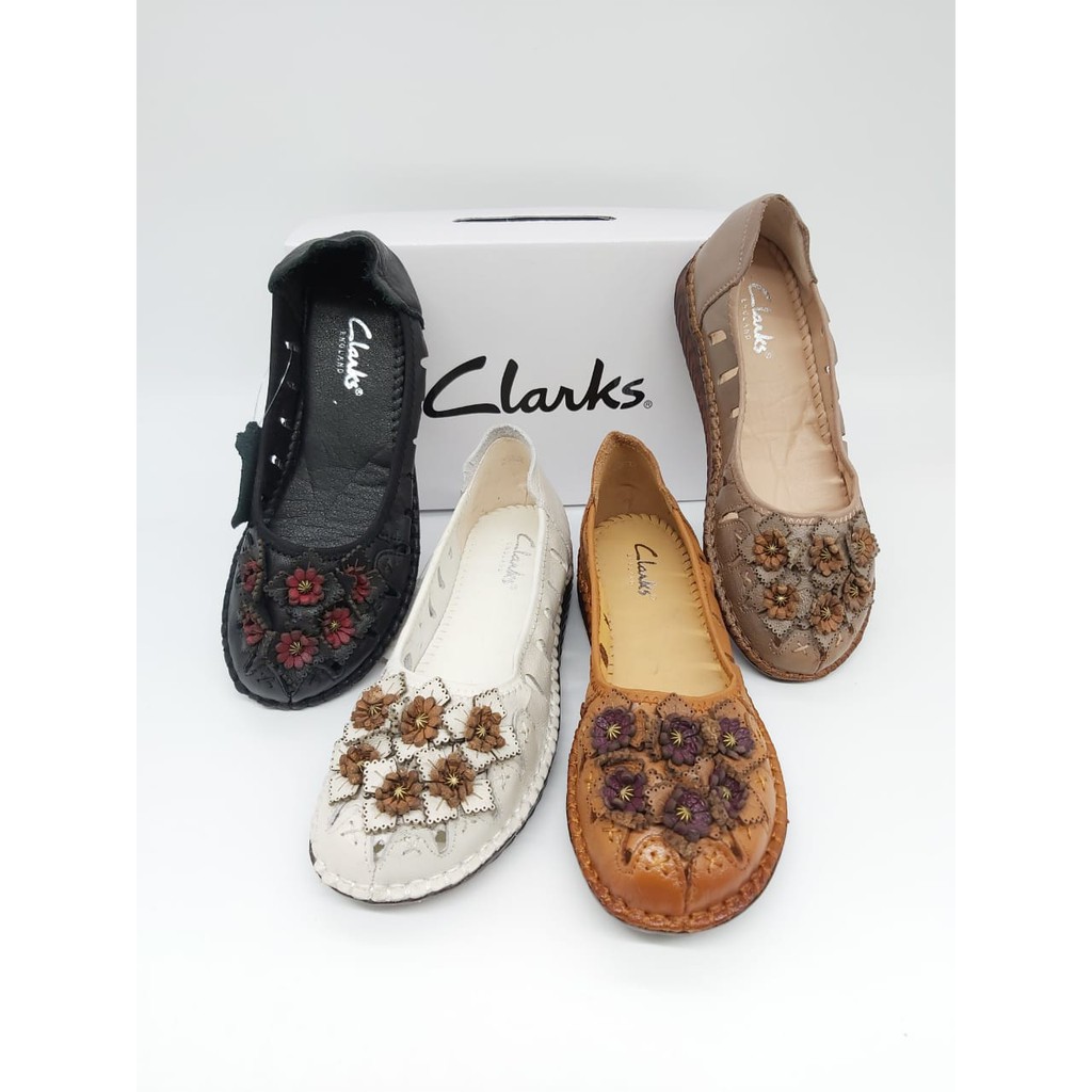 Clarks Delonix Genuine Leather Sepatu Flat Wanita