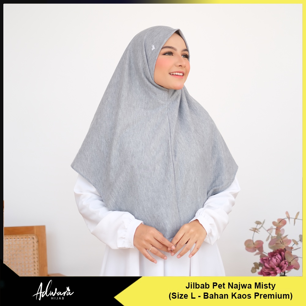 Jilbab Kaos Warna Abu Misty (Pet Antem / Bergo / Najwa)