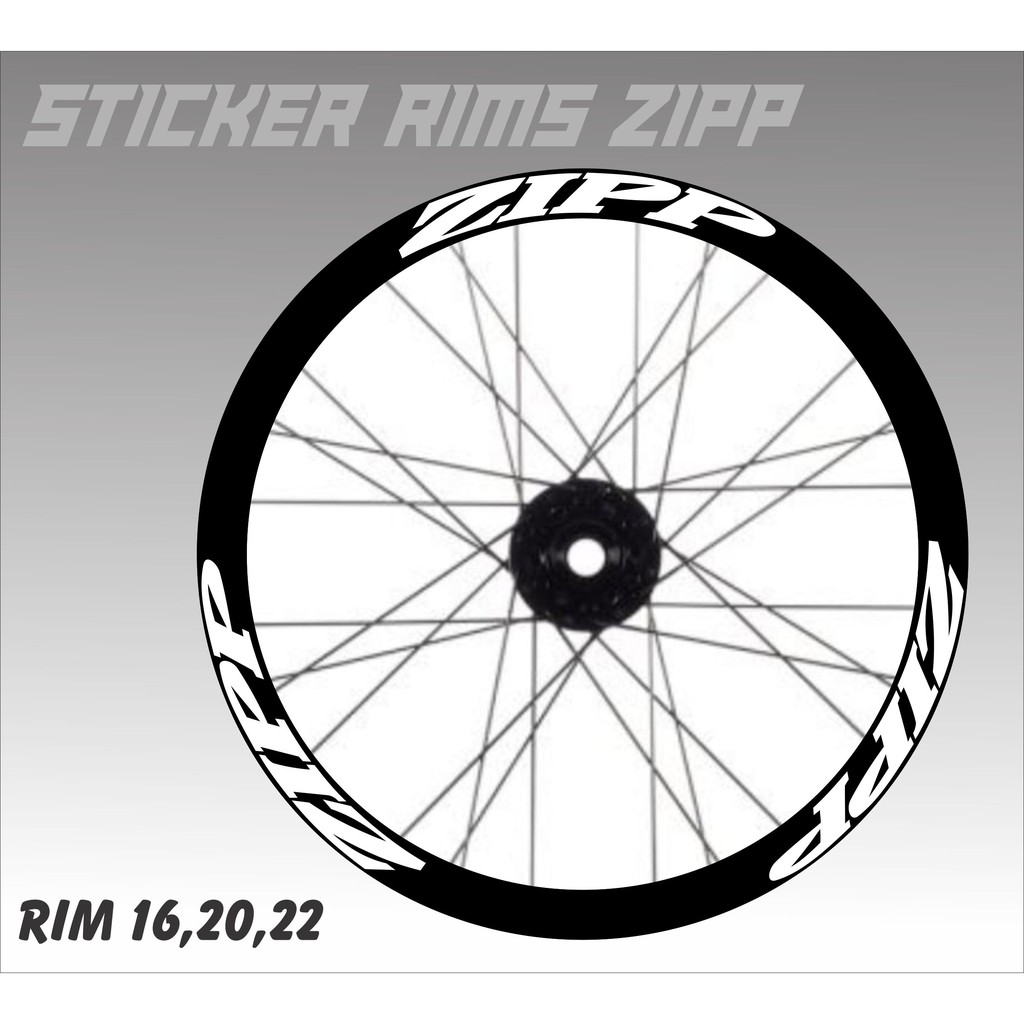sticker rims zipp stiker decal velk 16 20 22
