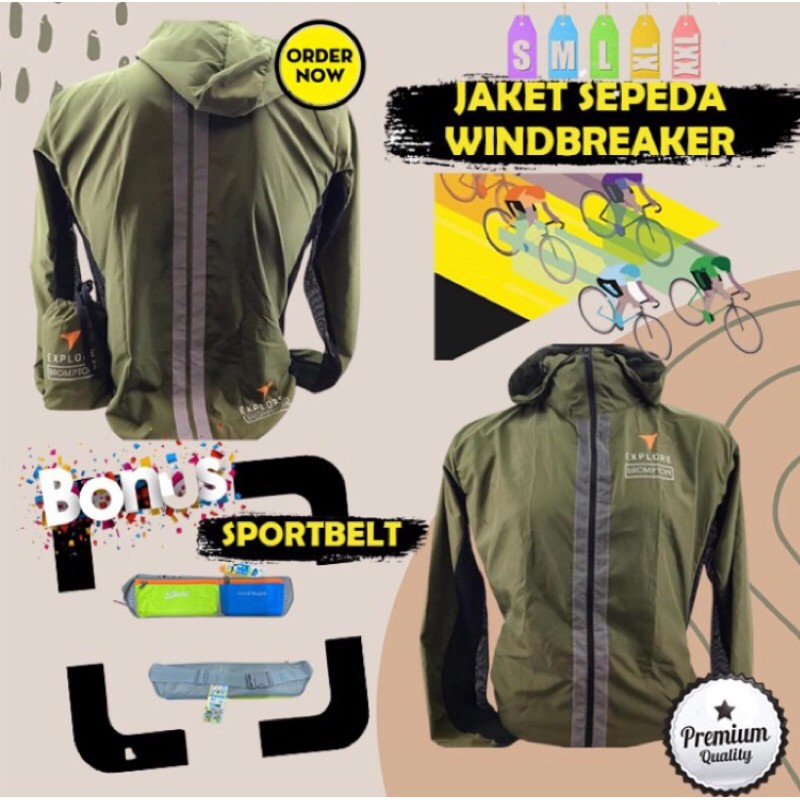 jaket sepeda windbreaker premium unisex