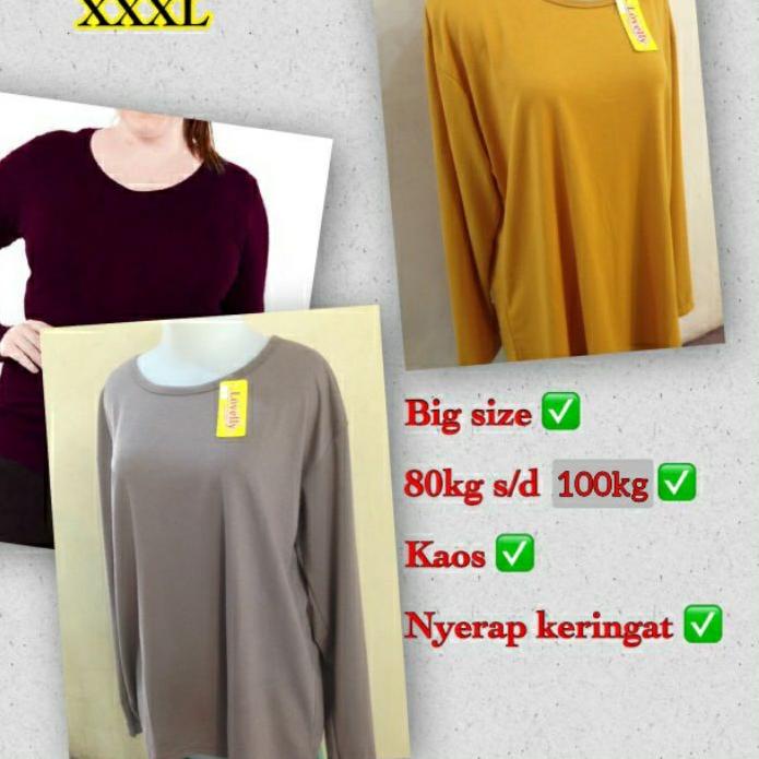 ☑ Manset Polos Jumbo Kaos XXXL | Dalaman Kaos Manset Jumbo | Baju Kaos Jumbo XXXL | Baju Dalaman Bes