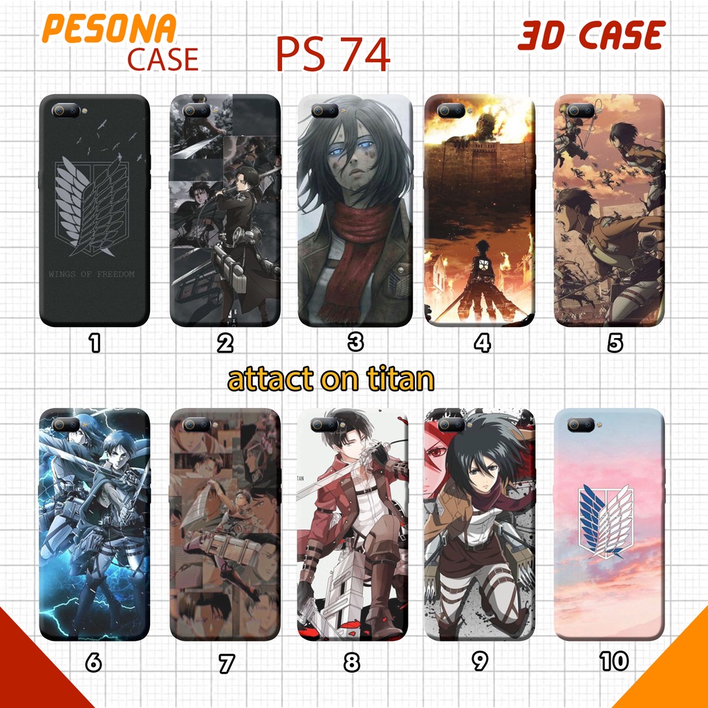PS74 Hard Case 3D Fullprint ATTACK ON TITAN All Type Smartphone (MURAH)