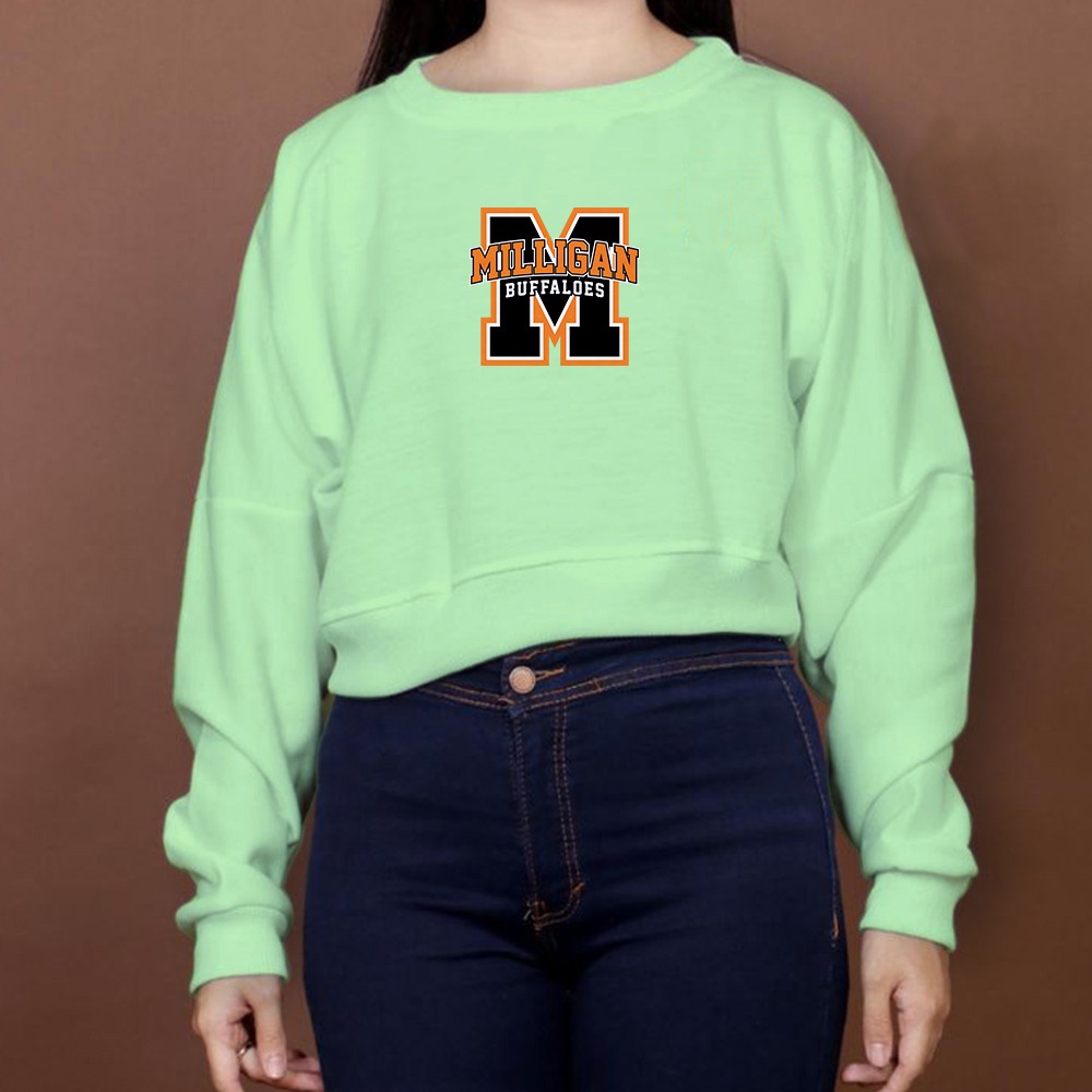 SWEATER WANITA CROP OVERSIZE MILLIGAN BUFFALOES - ATASAN KEKINIAN TERLARIS