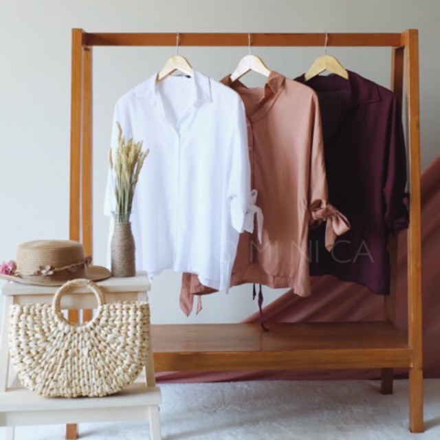 CINDY OVERSIZED SHIRT | kemeja wanita oversize lengan pendek bahan rayon-1