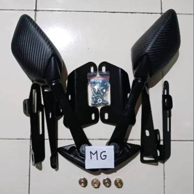 Spion R25 R15 karbon tangkai panjang plus Serpo N max dan baut anti jebol