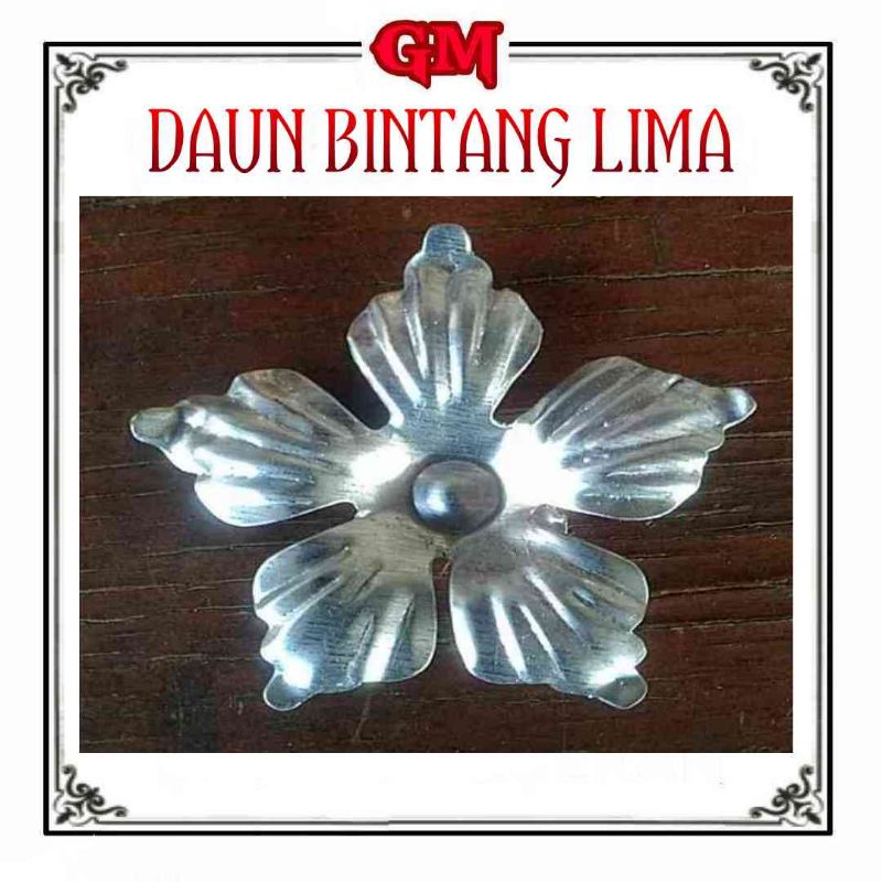 Ornamen pagar hiasan pagar aksesoris pagar DAUN BINTANG LIMA