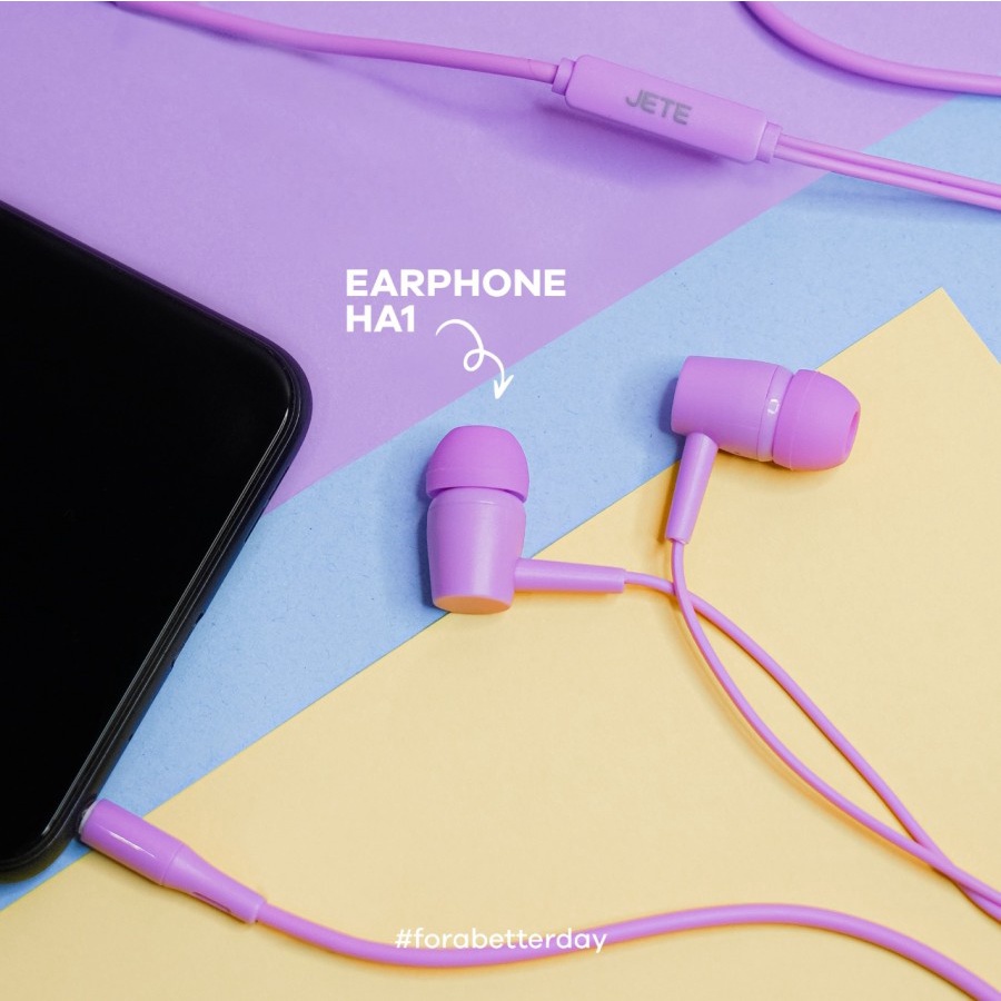 Earphone  Handsfree Headset Bass  JETE HA1 -  Original Garansi Resmi 2 Tahun
