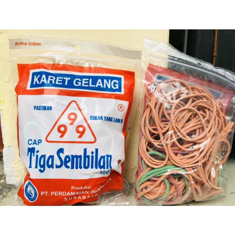 Karet Gelang Cap (999) Tiga Sembilan 1ons (100gr)