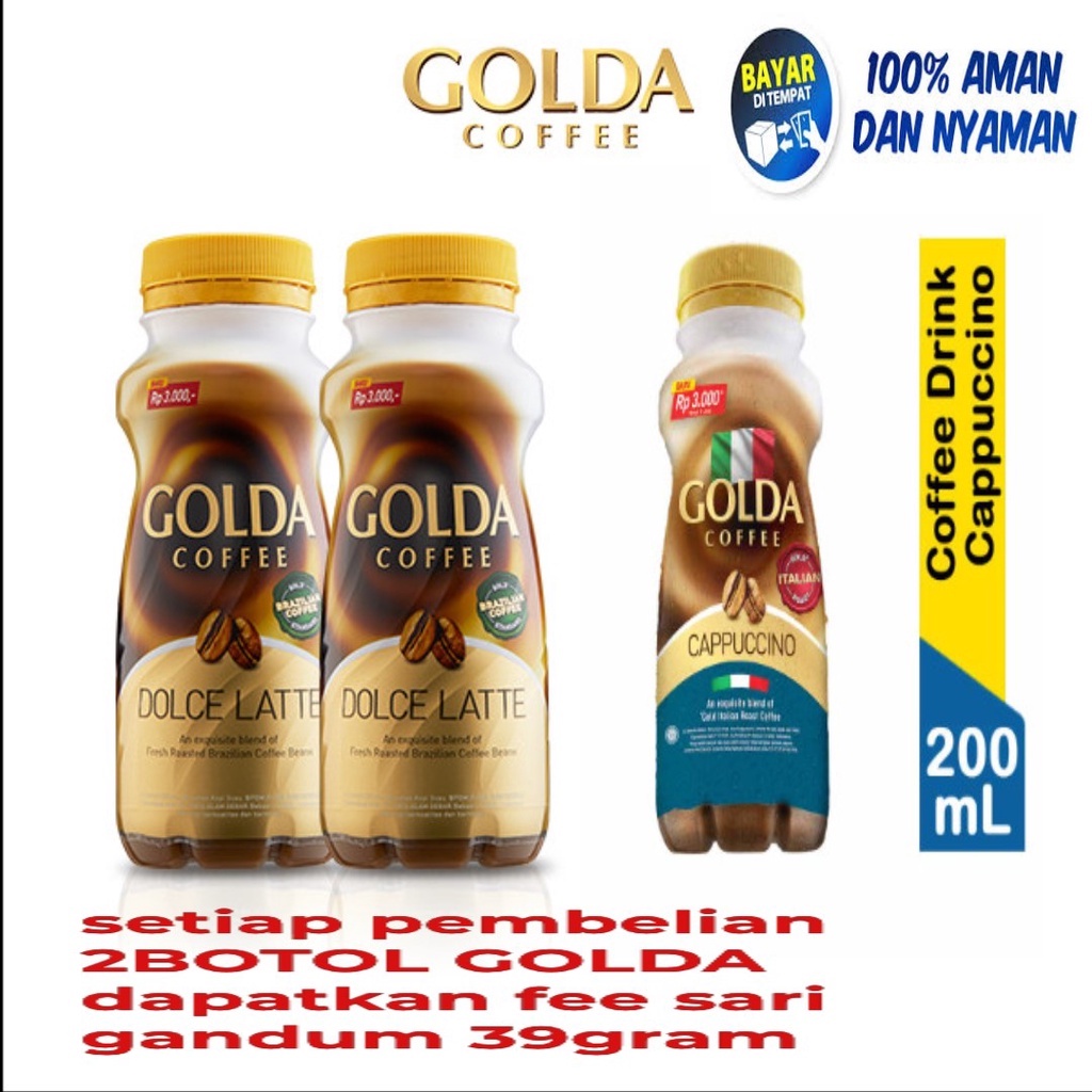 

GOLDA MINUMAN COFFE BOTOL 200ML 2PCS FEE BONUS