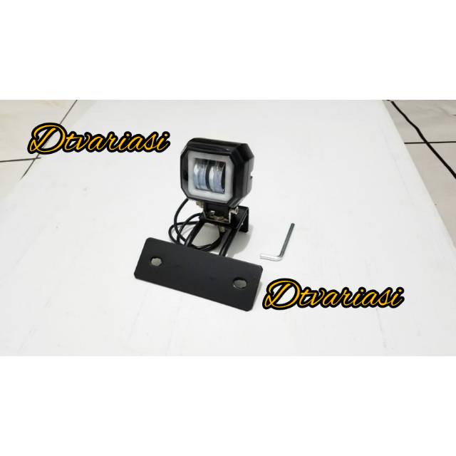 Lampu led daymaker rx strobo plus dudukan plat no rx king