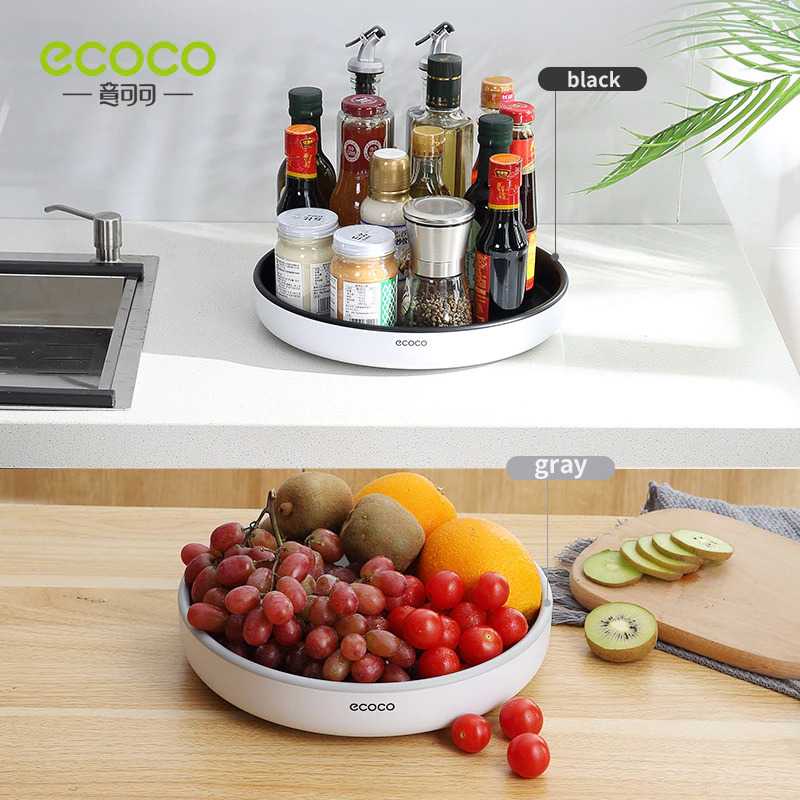 Ecoco Rak Botol Tempat Bumbu Dapur Model Putar - E202