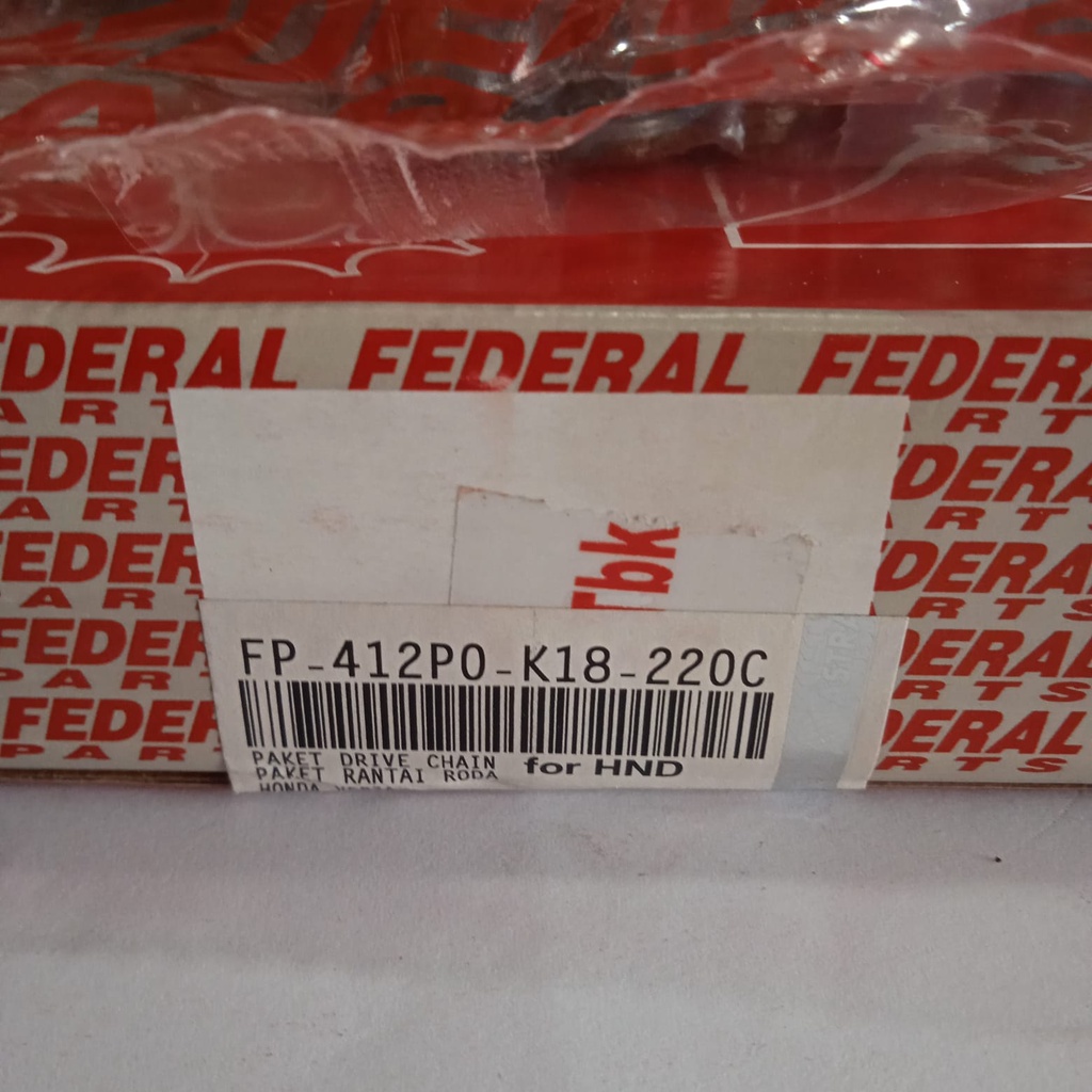 Gear Set Rantai Set Verza Federal K18-220C Honda Verza Drive Chain kit