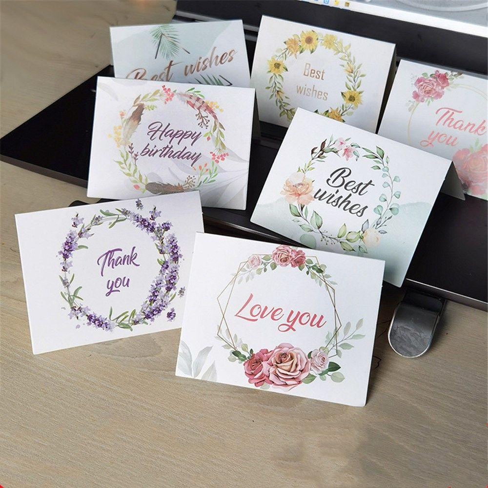 Solighter 100pcs Kartu Ucapan Merry Christmas Best Wishes Wedding Birthday Postcard