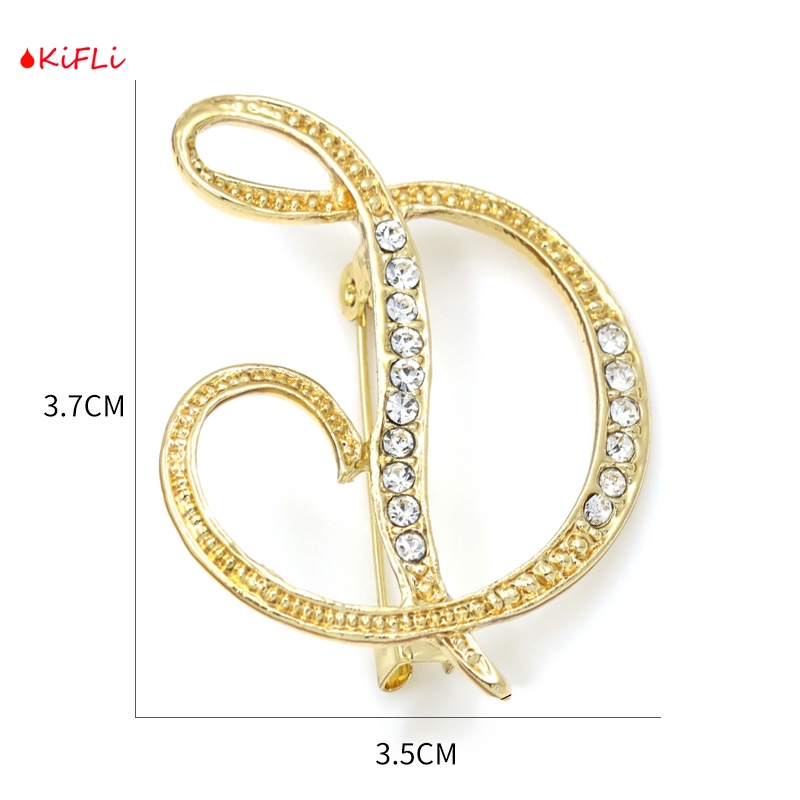 26 Huruf,Zinc Alloy,Crystal Clear,Rhinestone Bros,Pins untuk Wanita di ,Warna Silver Disepuh