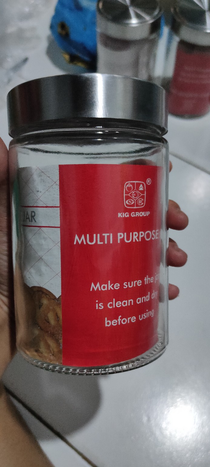 Hermetico Jar 750 Ml Tutup Stainless Putar | Toples Kaca Cantik | Jar Kue | Jar Madu