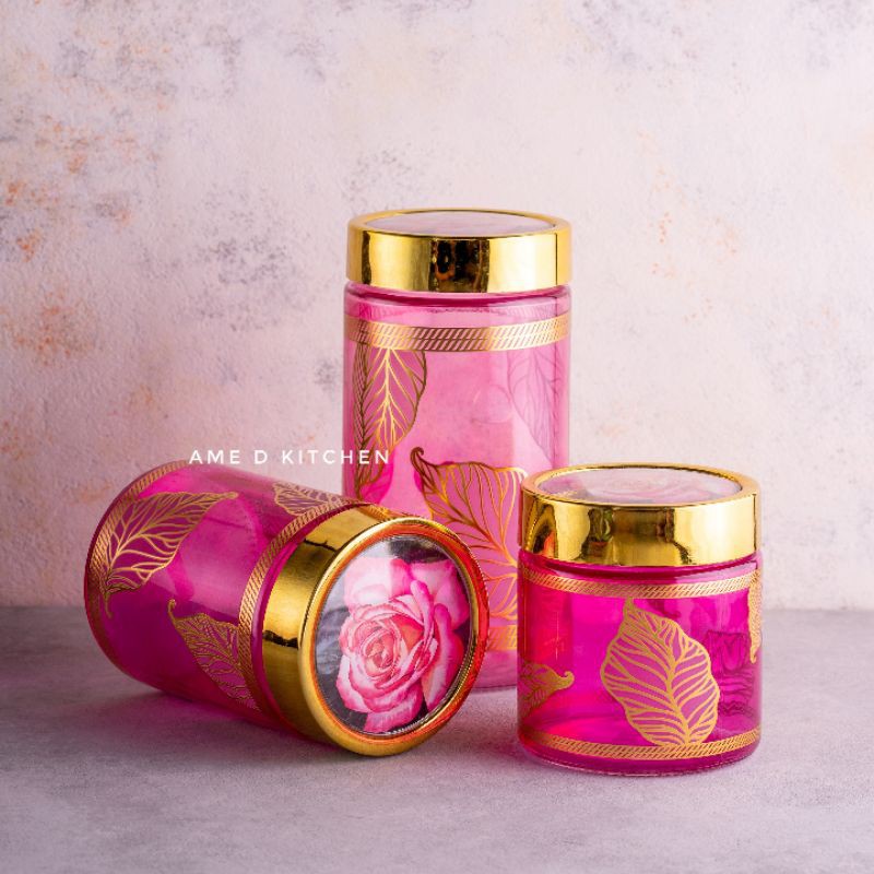 Toples lebaran set isi 3 sml daun merah tutup motif bunga crystal indo