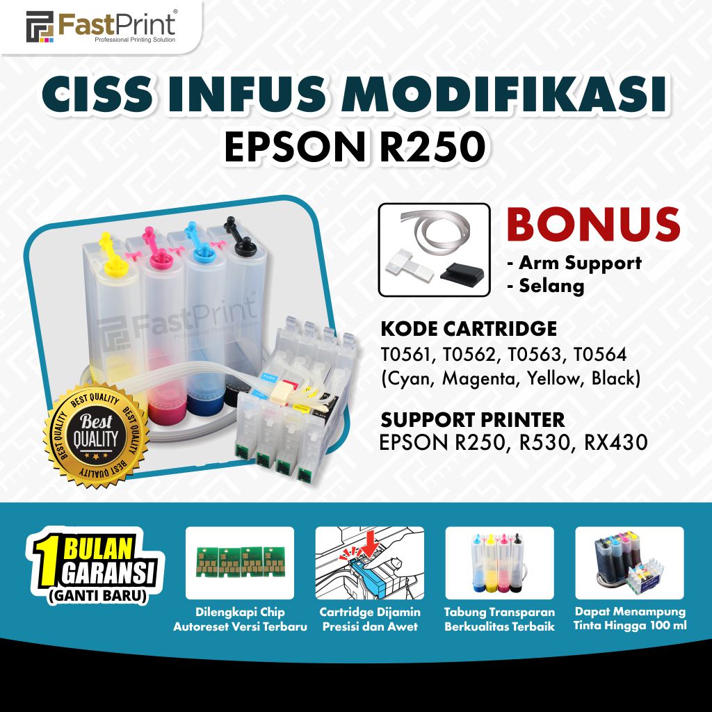 CISS Infus Modifikasi Epson R250 R530 RX430 Kosongan