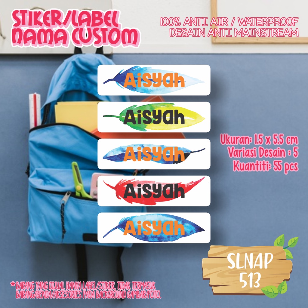 

sticker label nama waterproof kartun anak perempuan SLNAP 513