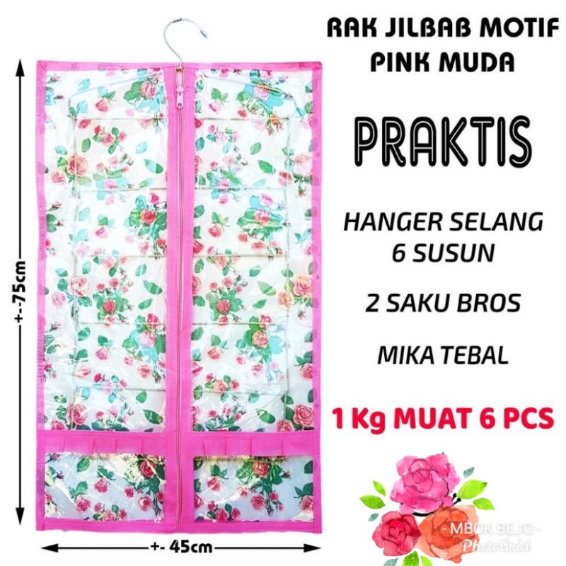 Rak Hijab Gantung Motif Gantungan jilbab Murah include hanger  Murah Kuat Gantung Awet Rak Kerudung Gantung