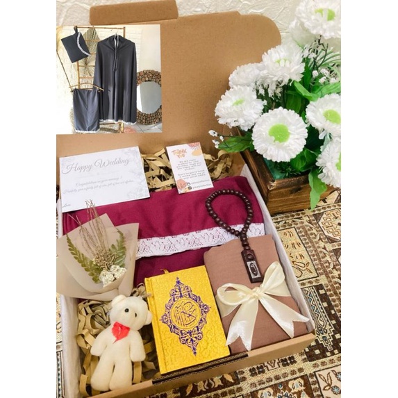 Hampers Mukena Dewasa / Hampers Hijab / Hampers Wedding/ Kado Pernikahan / Mukena Travel / Mukena Re