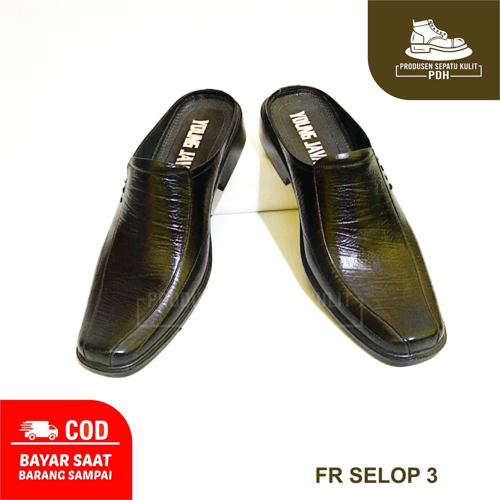 SEPATU SLOP PRIA KULIT ASLI SANDAL SELOP KANTOR FORMAL RESMI BUSTONG PANTOFEL PRIA PENTOFEL PENTOPEL KULIT