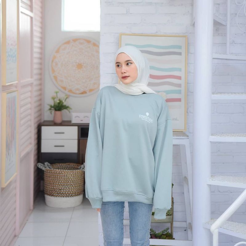 Sweater Basic Oblong Oversize Covestudo | Sweater Oversize Wanita Korean Style | Sweatshirt Ootd