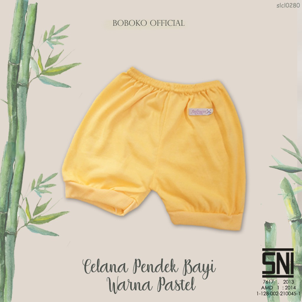 BOBOKO Celana Pendek Bayi Warna Pastel set 0-4 bulan