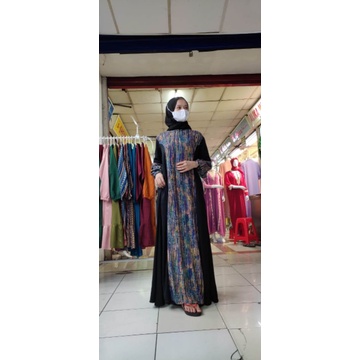 Gamis Abaya Jetblack Mix Viskose Ori