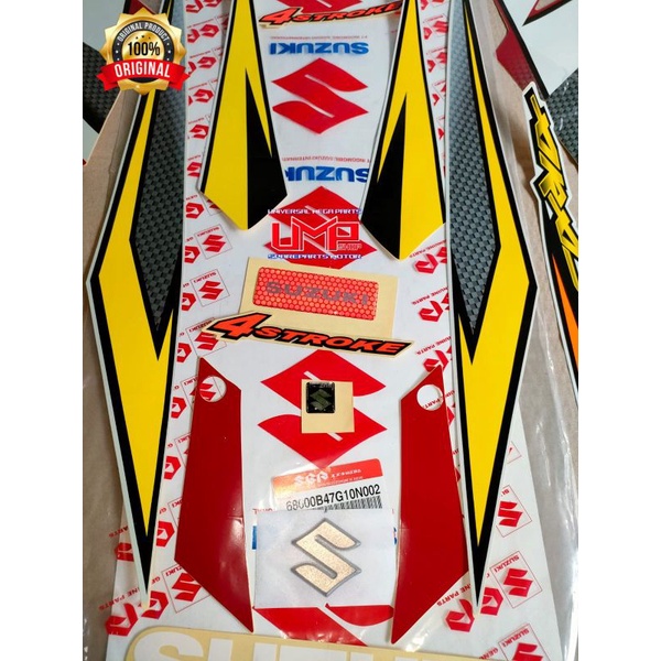 STRIPING STIKER BODY MOTOR SUZUKI ARASHI 125 KUNING ORIGINAL SGP