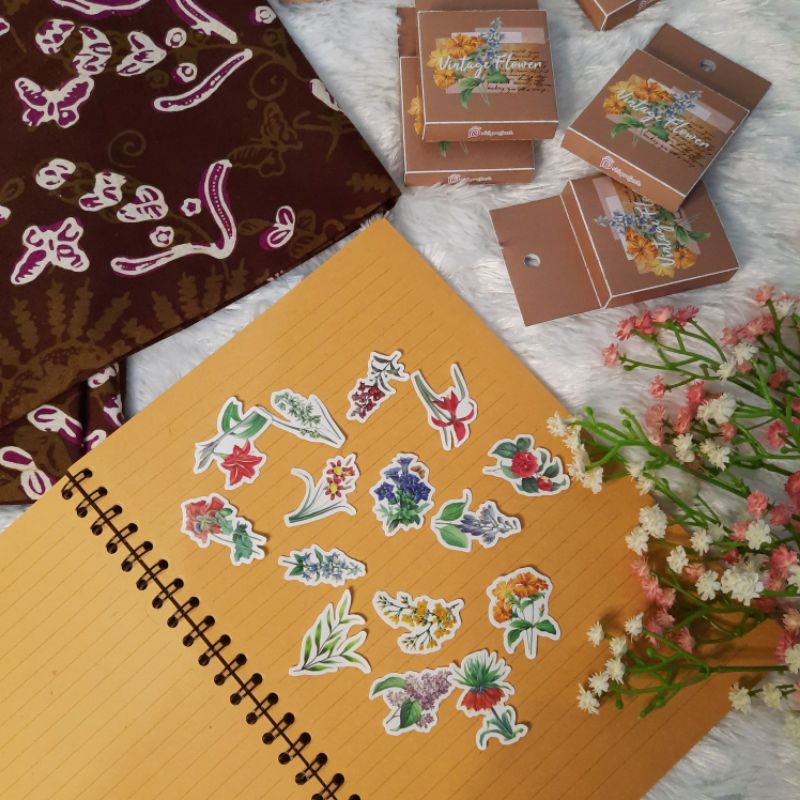 

Sticker Vintage Flower / Sticker Journal Bujou