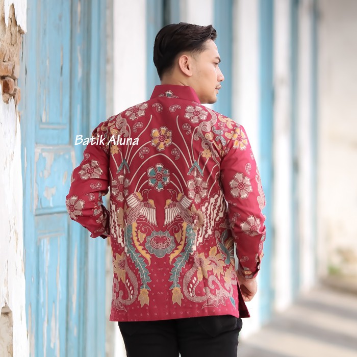 Kemeja Batik Pria Lengan Panjang Premium Furing  Solo Produsen Batik Aluna PCW 068