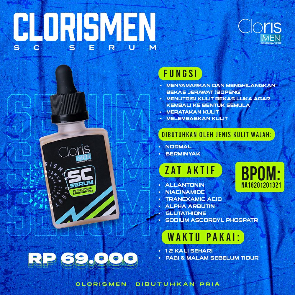 [Paket Bundling] Serum Pria Clorismen SC SERUM &amp; Clorismen BRIGHTENING SERUM Original - Serum Wajah Atasi Kusam Dan Bopeng