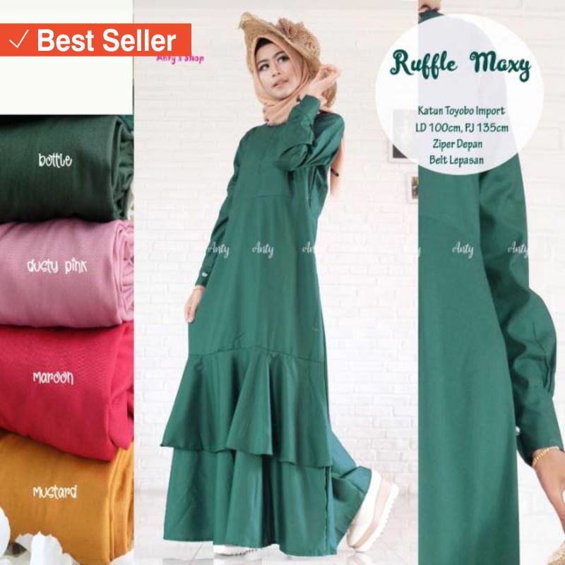 FASHION REMAJA MURAH TERLARIS MODERN UNIK / Ruffle Maxy Dress By Anty's